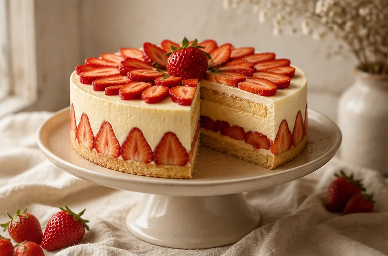 Fraisier crème vanille