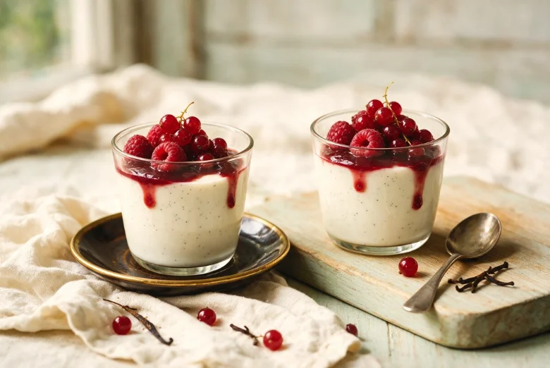 Panna cotta vanille et fruits rouges